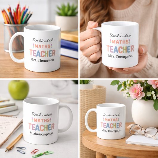 Dedicated Maths Teacher Personalized Name  コーヒーマグカップ