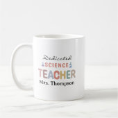 Dedicated Science Teacher Personalized Name  コーヒーマグカップ (左)