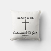 Dedicated to God Child Dedication Cross クッション (正面)