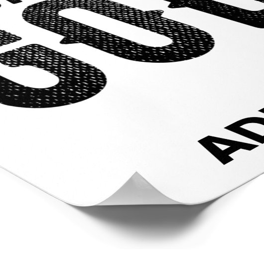 DEDICATED TO GOD  CUSTOMIZABLE COOL BLACK TEXT ポスター (角)