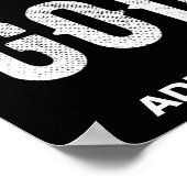 DEDICATED TO GOD CUSTOMIZABLE COOL WHITE TEXT ポスター (角)