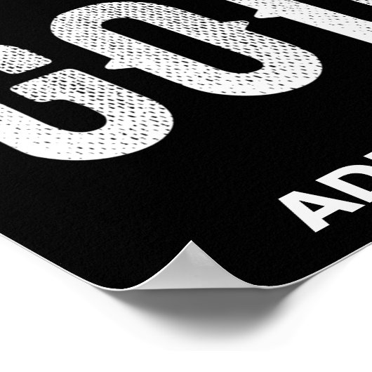 DEDICATED TO GOD CUSTOMIZABLE COOL WHITE TEXT ポスター (角)