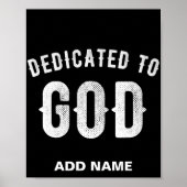 DEDICATED TO GOD CUSTOMIZABLE COOL WHITE TEXT ポスター (正面)