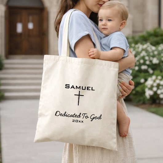 Dedicated to God Simple Cross Neutral Church トートバッグ
