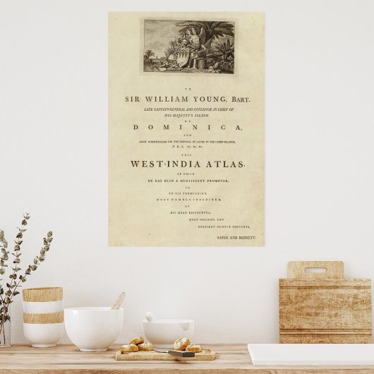 Dedication page to The West India atlas ポスター (キッチン)