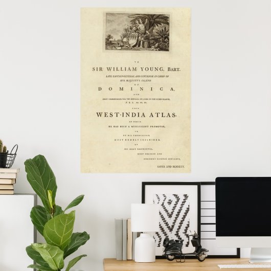 Dedication page to The West India atlas ポスター (ホームオフィス)