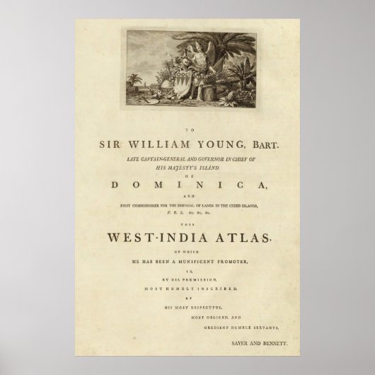 Dedication page to The West India atlas ポスター (正面)