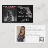 Dee Paranormal Horizontal Business Card with Photo 名刺 (正面/裏面)