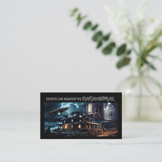 Dee Paranormal Horizontal Business Card with Photo 名刺 (スタンド正面)