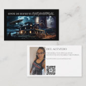 Dee Paranormal Horizontal Business Card with Photo 名刺 (正面/裏面)