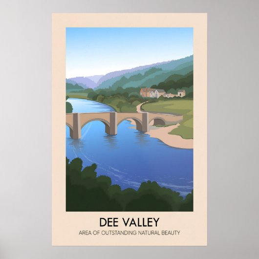Dee Valley AONB Travel Poster ポスター (正面)