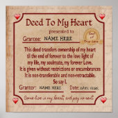 DEED TO MY HEART - Declaration of Love ポスター (正面)