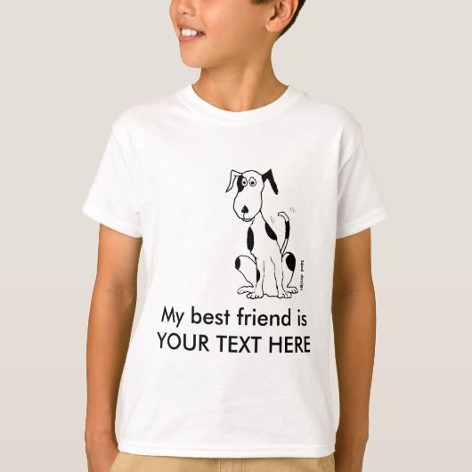 Deefa犬 - 私の最高の友達はYOUR TEXT HERE Tシャツ (正面)