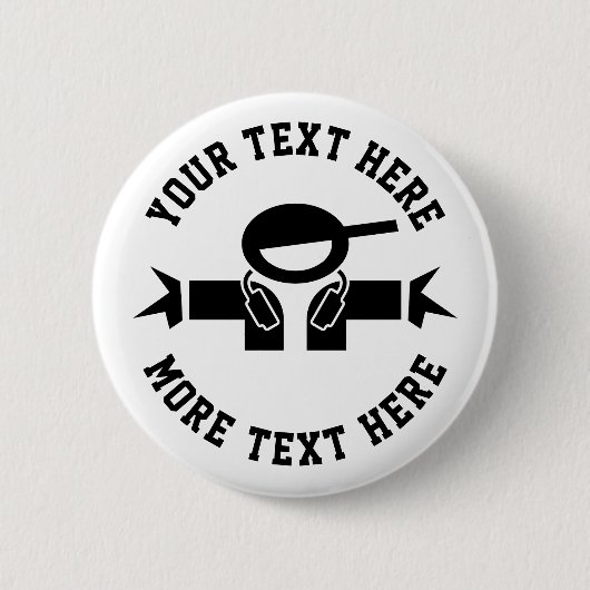 deejayカスタムディスクジョッキーの音楽DJ採用ボタン 缶バッジ (正面)