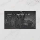 DeejayディスクジョッキーDJサウンドウェーブヘッドフォン 名刺 (正面)