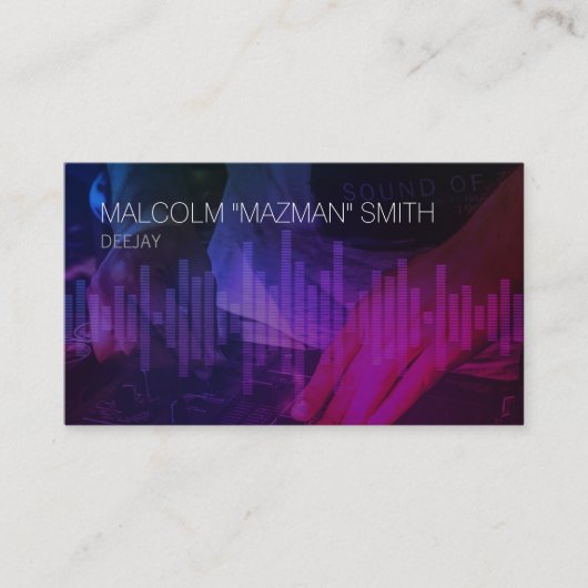 DeejayディスクジョッキーDJサウンドウェーブミキサー 名刺 (正面)