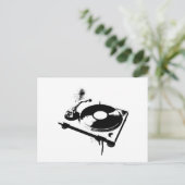 Deejay DJターンテーブルポストカード |ハウスミュージックギフト ポストカード (スタンド正面)