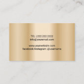 Deejay DJヘッドフォンロゴモダン金ゴールド 名刺 (裏面)