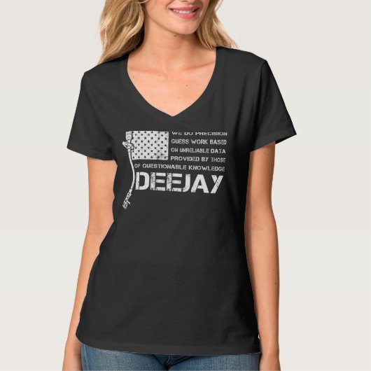 Deejay Dj American Usa国旗のヴィンテージは私にぴったり Tシャツ (正面)