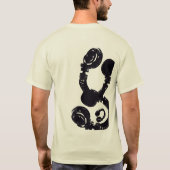 deejay dj D.J. black head-phones インスパイア. music Tシャツ (裏面)