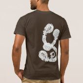 deejay dj D.J. white head/phones インスパイア. music Tシャツ (裏面)