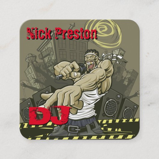 DeeJay | DJ Mix Funky Beats スクエア名刺 (正面)