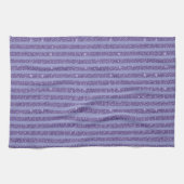 Deep Amethyst Glitter Style Horizontal Stripes  キッチンタオル (横)