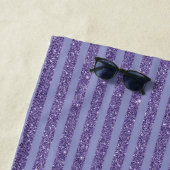 Deep Amethyst Glitter Style Horizontal Stripes  ビーチタオル (インサイチュ)