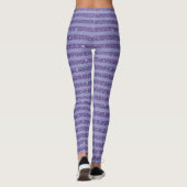 Deep Amethyst Glitter Style Horizontal Stripes  レギンス (裏面)