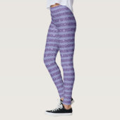 Deep Amethyst Glitter Style Horizontal Stripes  レギンス (左)