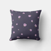 Deep Aubergine Purple Tulip Floral Pattern クッション (裏面)