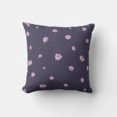 Deep Aubergine Purple Tulip Floral Pattern クッション (正面)