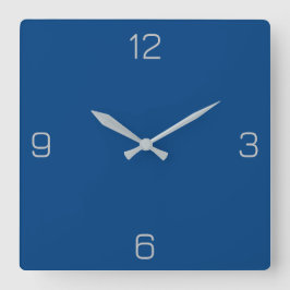 Deep Azure Blue 004080色 – 名前オプションの追加 スクエア壁時計