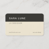 Deep Black Japandi Minimal QR Code Designer Studio 名刺 (正面)