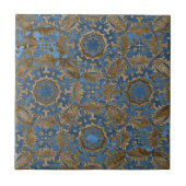 Deep Blue and Gold Ornate Medallion Pattern タイル (正面)
