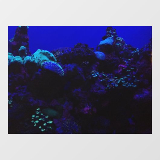 Deep Blue Aquarium scene window cling ウィンドウサイン (シート)