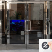 Deep Blue Aquarium scene window cling ウィンドウサイン (オフィスドア)