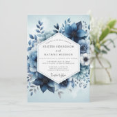 Deep Blue Botanical Whimsy Wedding 招待状 (スタンド正面)