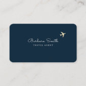 Deep-Blue Business Card for a Travel Agent  名刺 (正面)