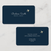Deep-Blue Business Card for a Travel Agent  名刺 (正面/裏面)