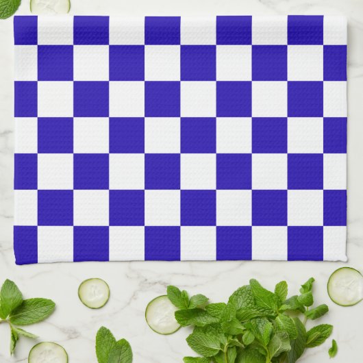Deep blue checkered  キッチンタオル (折り畳み)