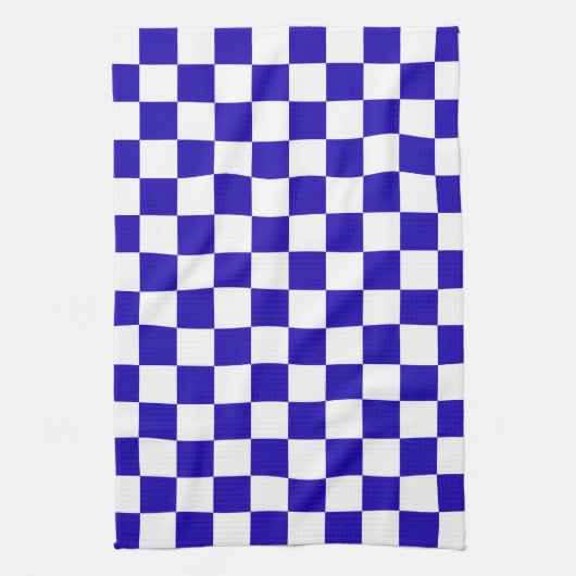Deep blue checkered  キッチンタオル (縦)