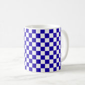 Deep blue checkered  コーヒーマグカップ (正面右)