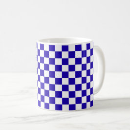 Deep blue checkered  コーヒーマグカップ