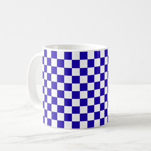 Deep blue checkered  コーヒーマグカップ (正面左)