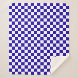 Deep blue checkered  シェルパブランケット