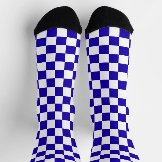 Deep blue checkered  ソックス (上部)