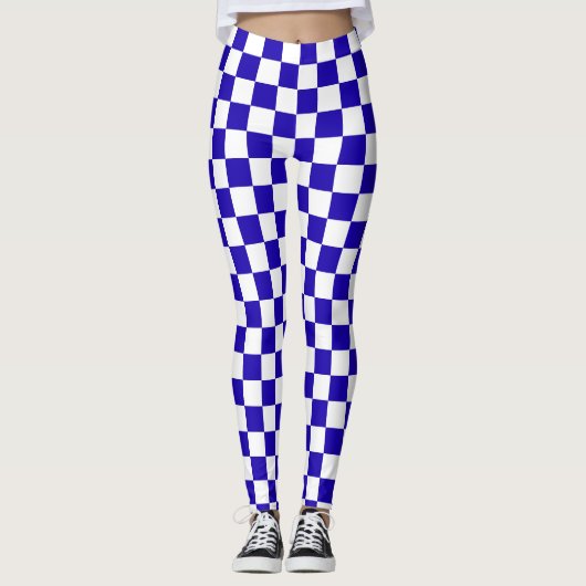 Deep blue checkered  レギンス (正面)