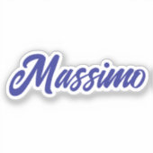 Deep Blue Color Plain Modern Own Name Calligraphy シール (正面)