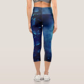 Deep Blue Decorative Leaves カプリレギンス (裏面)